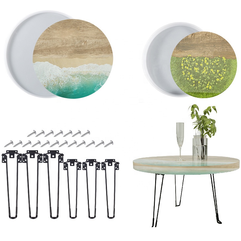 49cm Large Silicone Resin Table Mold Round Mold Epoxy Casting For Diy Crafts Small River Table Making Form Resin Home Decor 