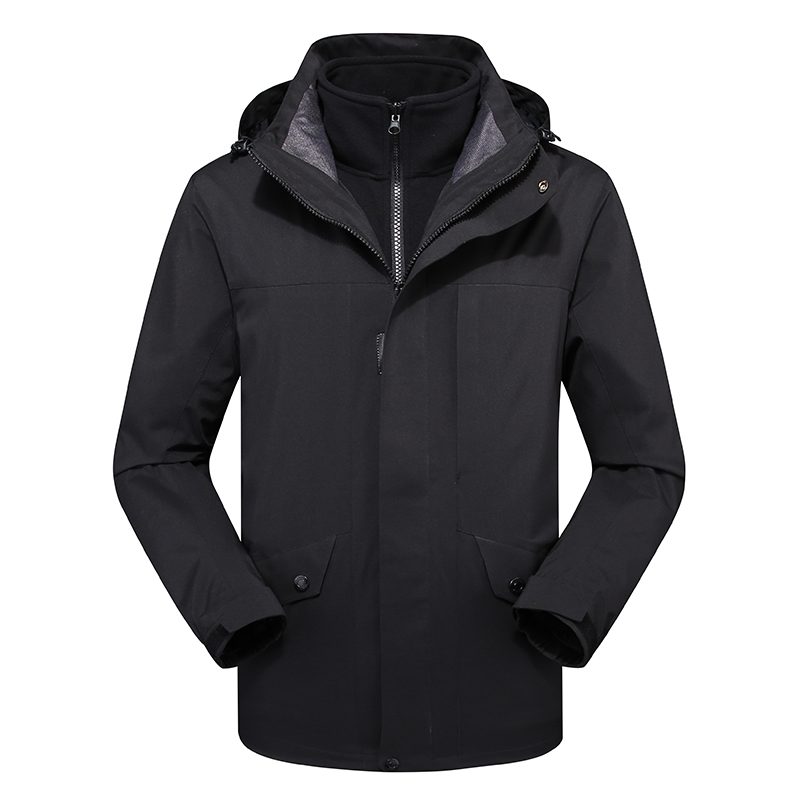 Oem Winter Outdoor 3 In 1 Plus Velvet Thick Warm Waterproof Cold Proof Mountaineering Clothing Jacket Men&#39;s 