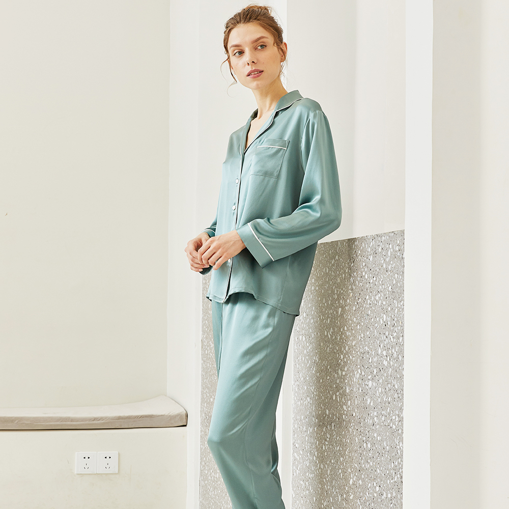 Women Silk Pajamas Set Short Sleeve Leisure Wear Spring And Summer Sleep Set Cotton Silk Suit Sleepwear 