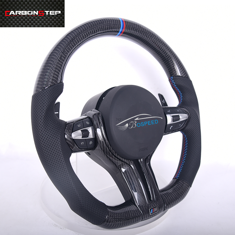 Carbon Fiber Steering Wheel For Bmw F10 F30 F32 F82 M2 M3 M4 M5 M6 Black Perforated Leather 