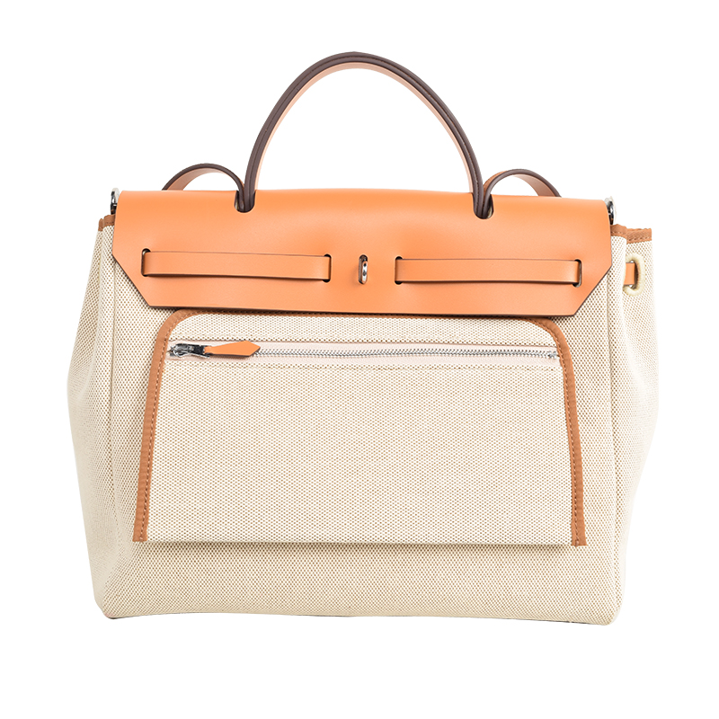 2022 New Fashion Imported Tree Cream Leather Canvas Ladies Handbag Women Hand Bags 