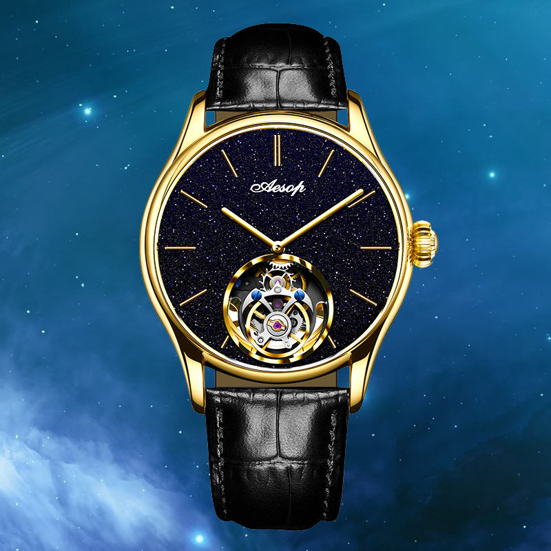 Waterproof Tourbillon Clocks Skeleton Mechanical Luxury Watches Wristwatch For Men Sapphire Tourbillon Flying Watch 