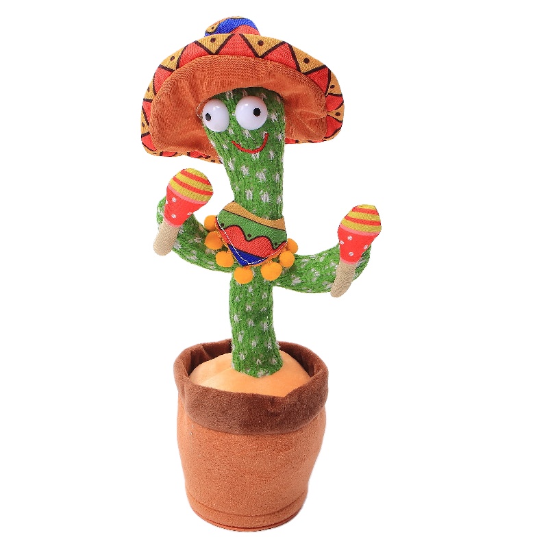 Directly Factory Cheap Price Cute Electronic Shake Talking Dance Singing Plush Doll Musical Dancing Cactus Toy 