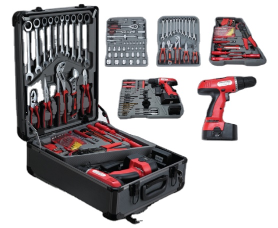 Aluminum Tool Set Box With Power Drills Tools Hardware 