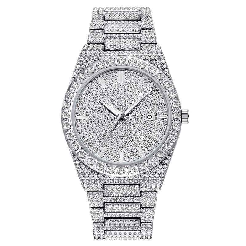 High Quality Luxury Stainless Steel Full Stone Watches For Mens Iced Out Diamond Reloj Hiphop Jewelry Zircon 