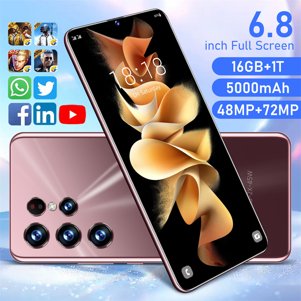 2022 New Galaxy S22 Ultra 5g Phone 16gb + 1tb Android Smartphone Android 12.0 Mobile Phones 