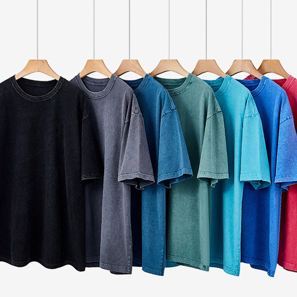 Fashion Brand Men&#39;s And Women&#39;s Washed Old Off-shoulder Pure Cotton Round Neck Loose Base Short-sleeved T-shirt Loose Fit 