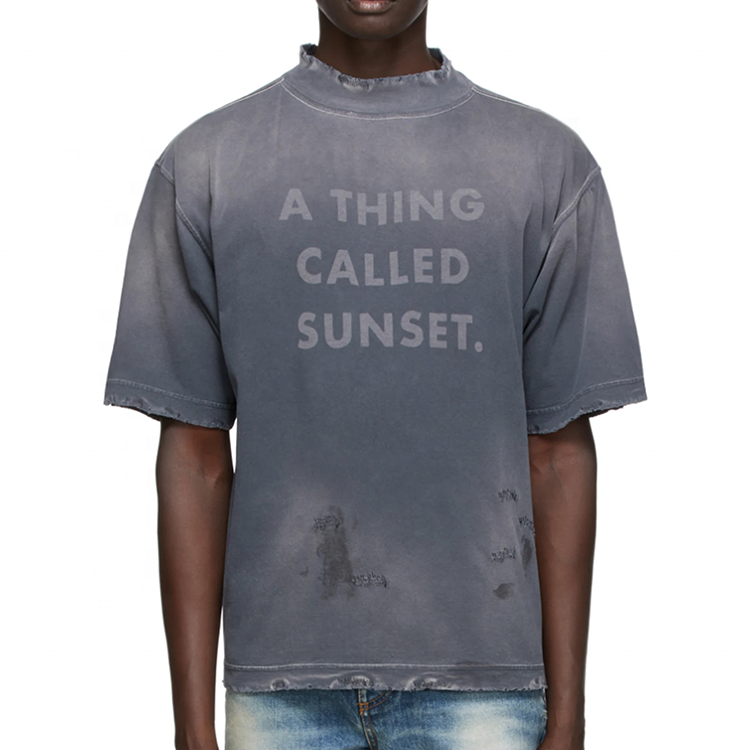 Finch Clothing Oversized Vintage Washed Shirts Custom Wholesale Stone Washed T Shirt 