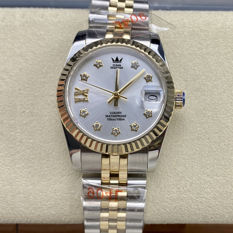 Clean Hot Selling Designer 31mm Automatic Mechanical Waterproof Ladies Wrist Watches Luxury Watch for Women