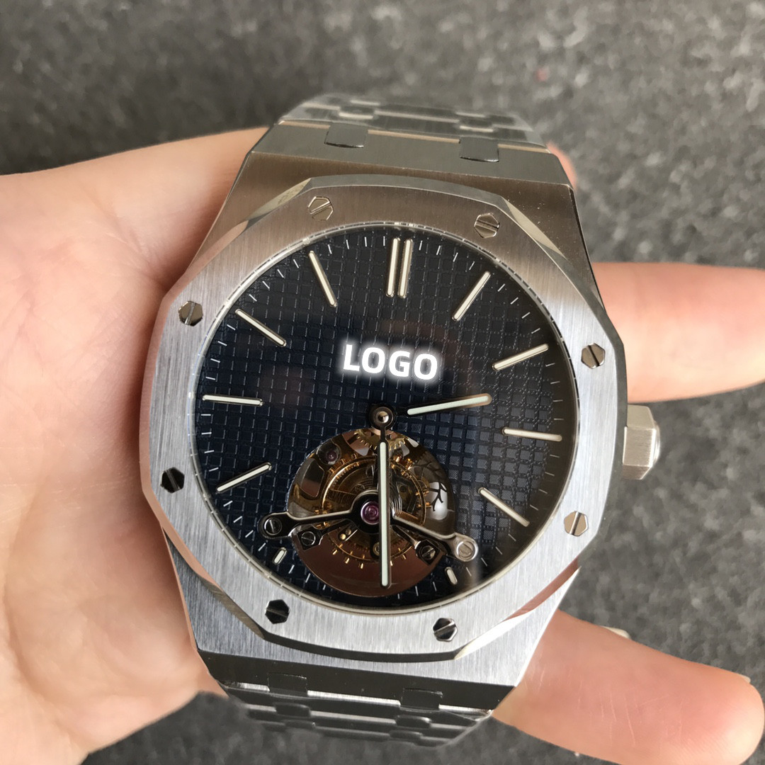 Top Craft Luxury Luminous Men Watch,Factory R8,Tourbillon Manual Mechanical Movement 2924,Black Dial,316 Steel Case Strap 