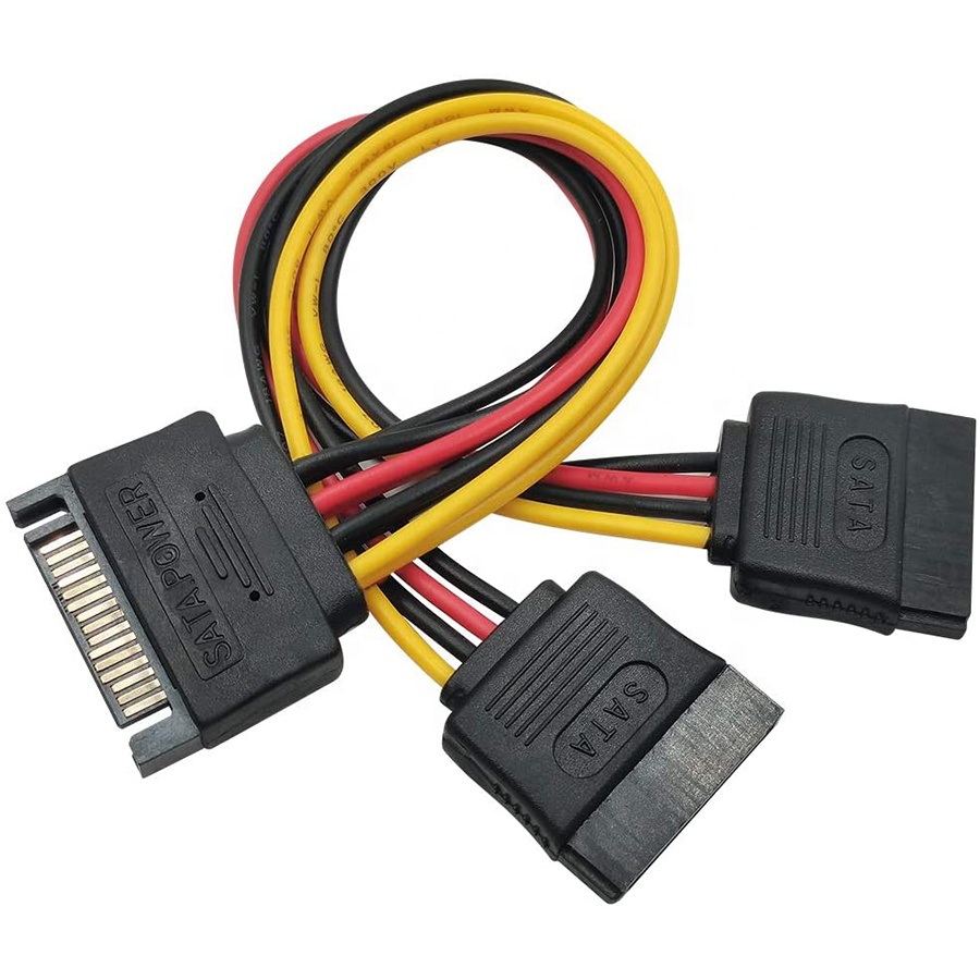 Computer Accessories 15pin Male To Dual 15pin Female 1 To 2 Power Cables Sata Power Splitter Cable Sata Extension Cable 