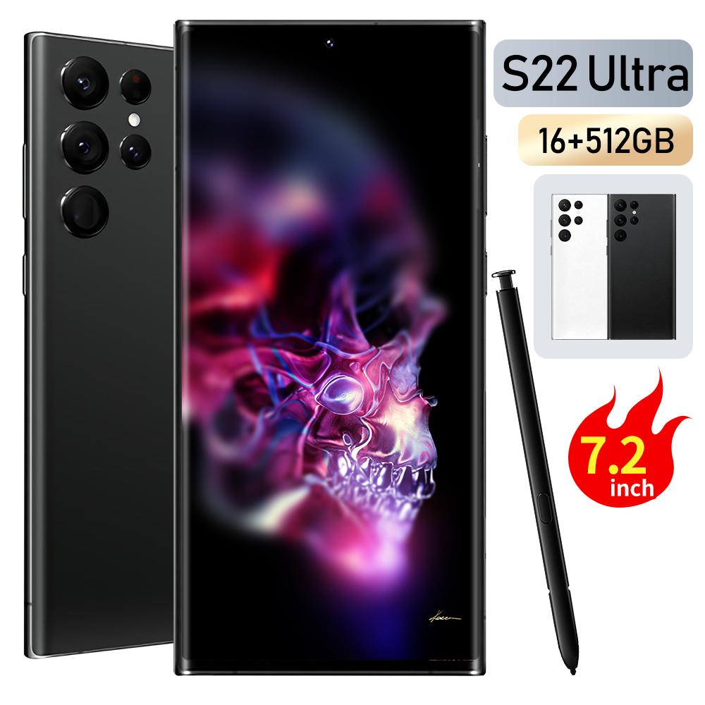 Global Version Original S22 Ultra 16gb+512gb Android 7.2inch Smartphones 5g Unlocked Cellphones Dual Sim Card Mobile Phones