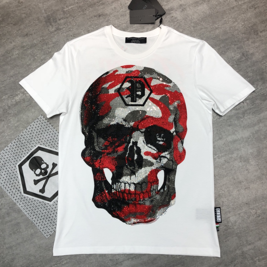 Premium Washed Tshirt For Men Fashion Anime Skull T Shirt Men Tiger Diamond T-shirt Designer Men Rhinestone T Shirts