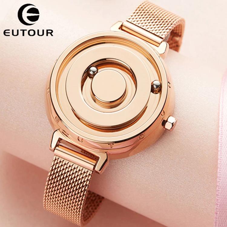 EUTOUR E028 Women Watches Magnetic Ladies Watch Top Brand Clock Female Stainless Steel Watch Gold Quartz Wristwatch Reloj Mujer