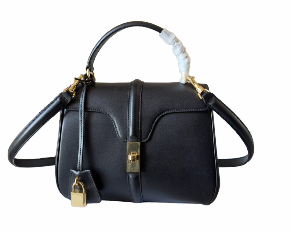 High Quality Italy Classic Luxury Style Double Carry Handles Solid  Leather Women's Weekend Bag