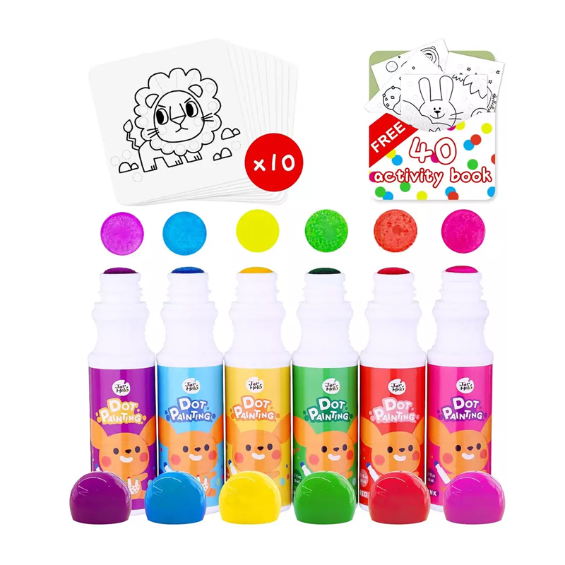 Hot Sell Washable Dot Paint Kids Art Drawing Paint Set Craft Toys For Child 6 Colors Marker Educational Toys 