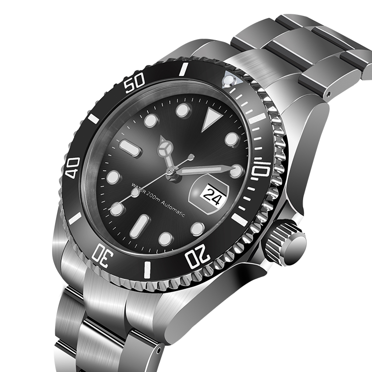 Custom Casual Luxury Brand 20atm Waterproof Professional Stainless Steel Strap Automatic Men Diver Quartz Dive Watch 