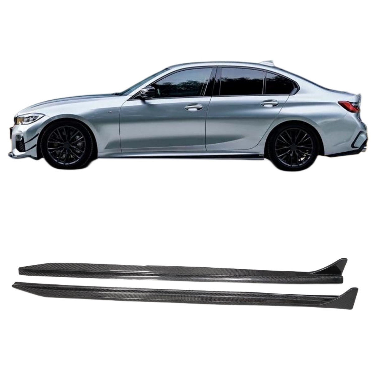 Kd Style Carbon Fiber Side Skirt Body Kit For Bmw 3 Series G20 G28 Car Side Skirts Extension 