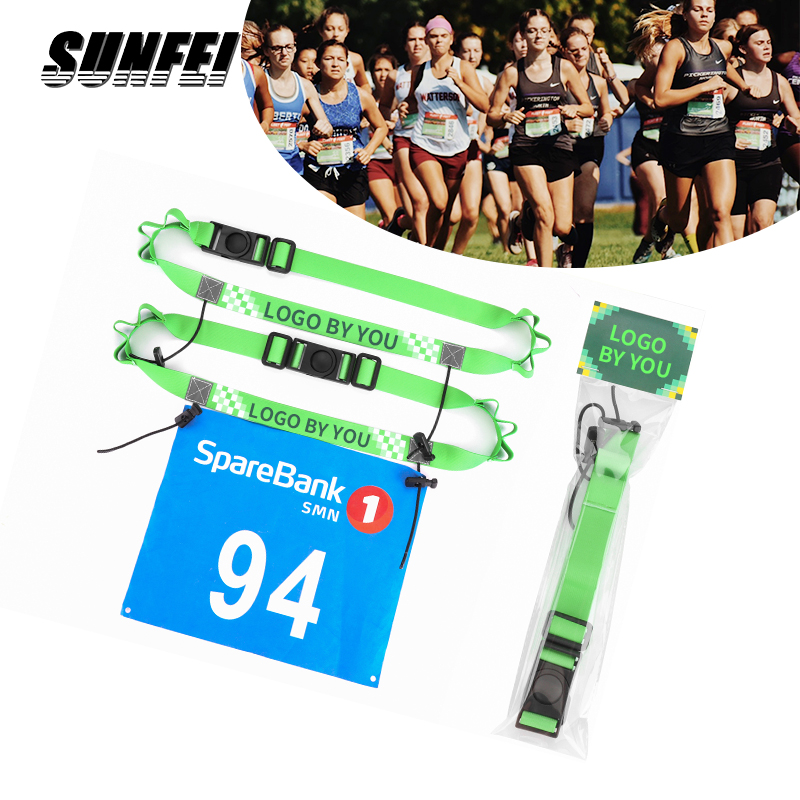 Sunfei Custom Quick Release Waist Hip Holders Belt Elastic Adjustable Triathlon Race Band Number Belt Sport Running Belts 