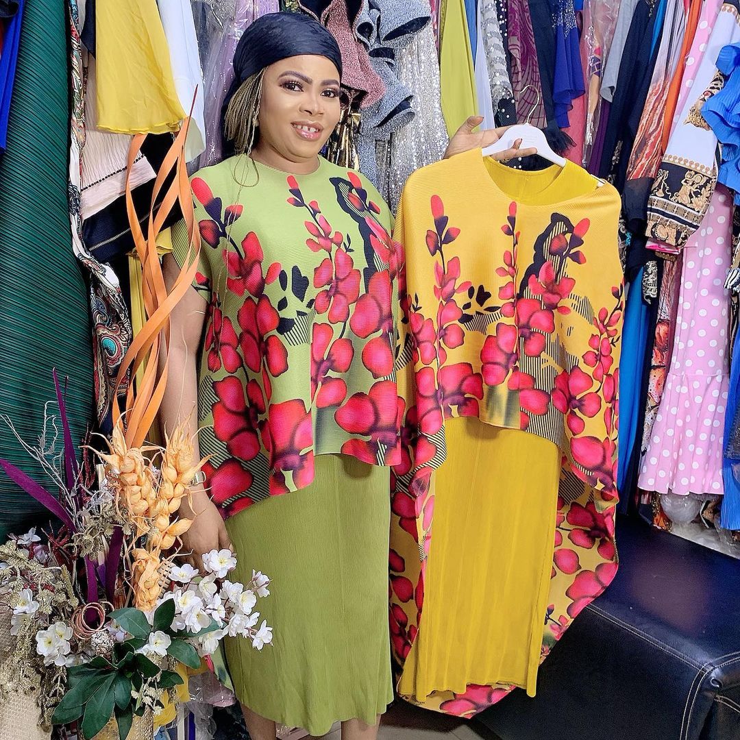 Luxury Plus Size Women Clothing Two Piece Set Miyaki Pleated Clubbing Dress Women Lady Elegant Casual Floral Dresses