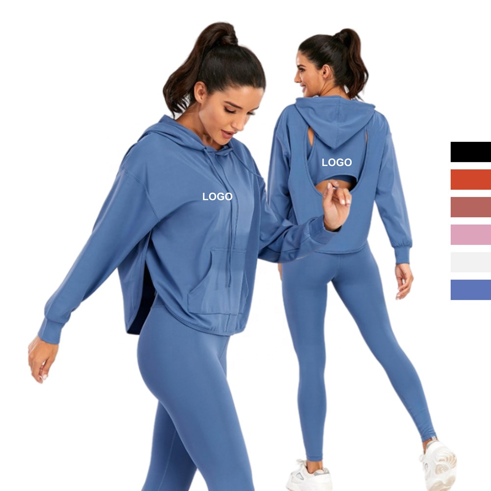 2022 Fall Sustainable 3 Piece Female Workout Clothing Bluey Apparel Wear Yoga Sportswear 2 Piece Set Ropa Deportiva Women 