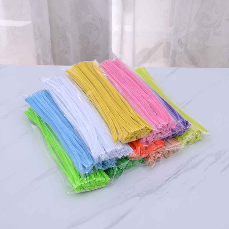 100pcs 30cm Chenille Stems Pipe Handmade Colorful Diy Roll Chenille Stems Pipe Educational Toys For Kids Children 