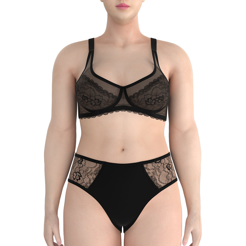 Rts Big Size Ladies Underwear Women Plus Size Clothing Ladies Custom Design Big Size Underwear Lace Bra &amp; Brief Sets 