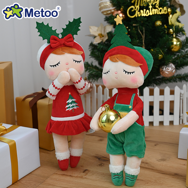 Metoo 2022 New Christmas Plush Toy Kawaii Plushie Christmas Soft Toy Custom Manufacturing Plush Toys Dolls For Kids Girls Boys 