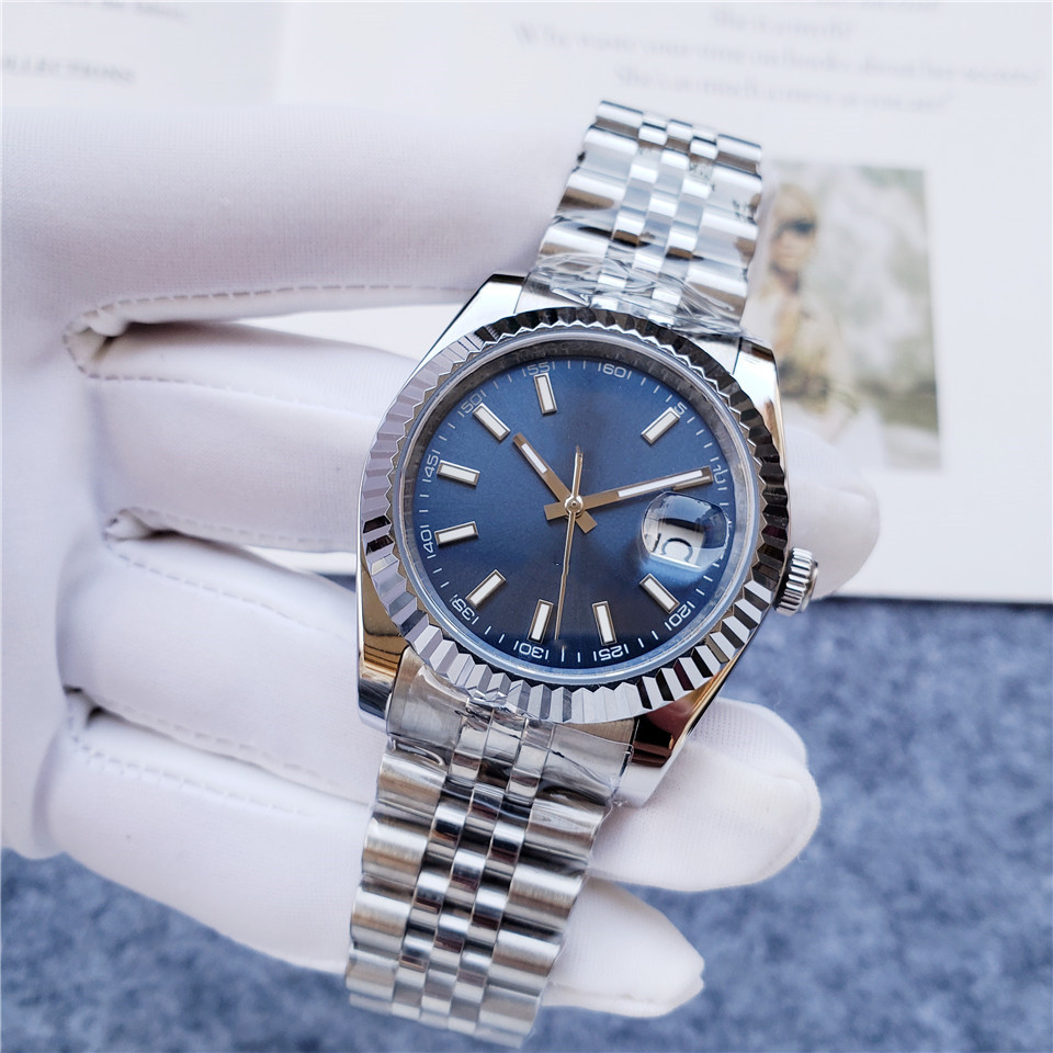 2022 New Fashion Popular Blue Stainless Steel Band Fashion 36mm Fully Automatic Mechanical Watch For Men And Women 