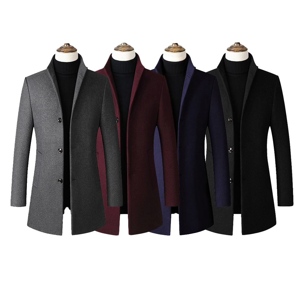 Autumn Winter Custom Jacket Mens Casual Jackets Men&#39;s Plus Size Windbreaker Long Coat Men&#39;s 