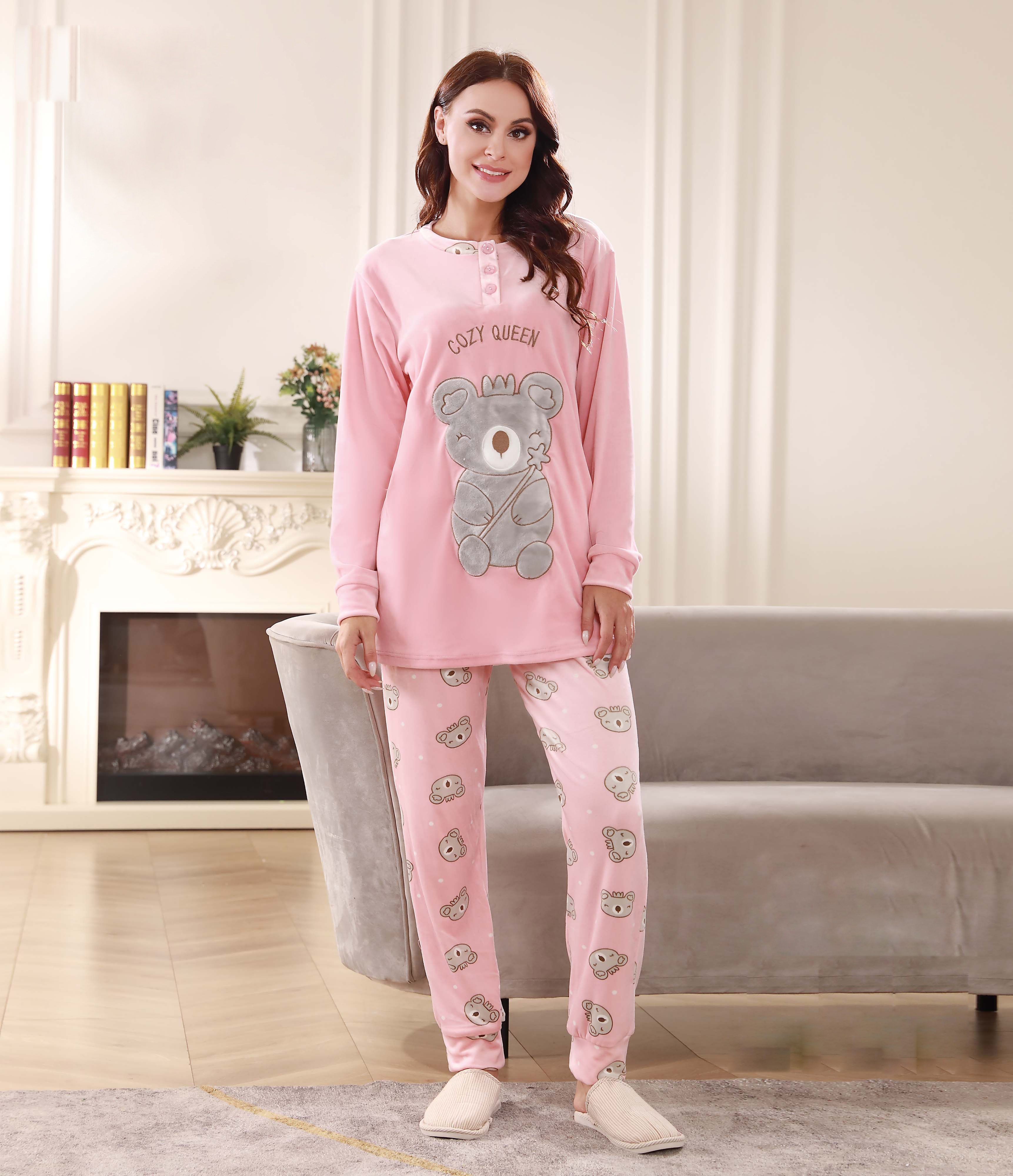 Ladies Pajamas And Sleepwear Winter Korean Sleepwear,Ladies Womens Sleepwear Set Cotton,Pyjamas Women Sleepwear Winter 