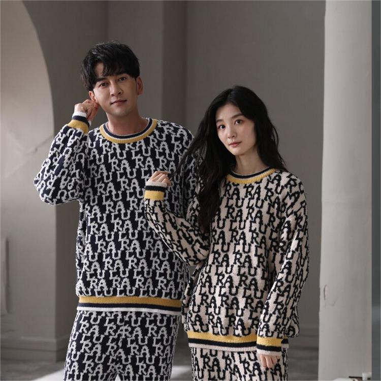 Winter Warm Pajamas Women Cute Fluffy Fleece Jumpsuits Sleepwear Couple Man Women Pajamas 