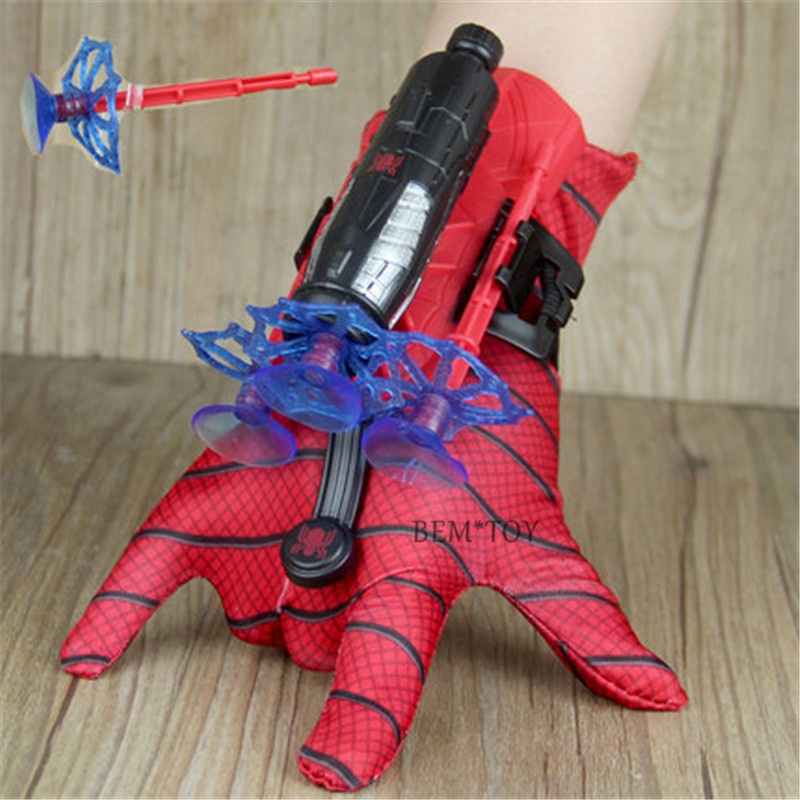 New Spider Man Toys Plastic Cosplay Wall Attachable Sucker Launch Costume Spiderman Toys 