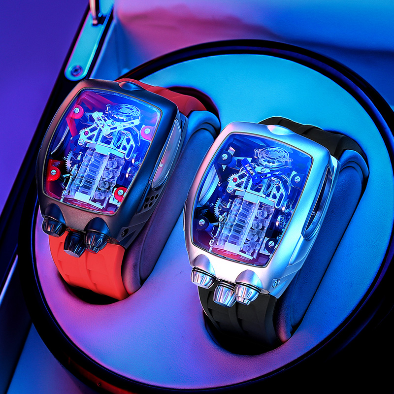 2021 Custom Logo Stainless Steel Men&#39;s Watch Imported Automatic Rubber Strap Watch 