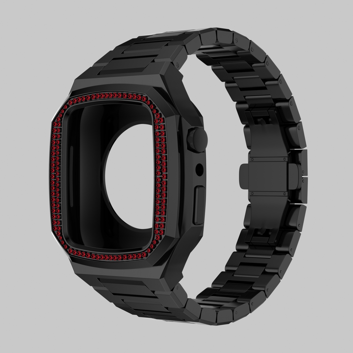 128pcs Women Watch Strap Diamond Case For Apple Watch Gold Integrated Watch Bands 