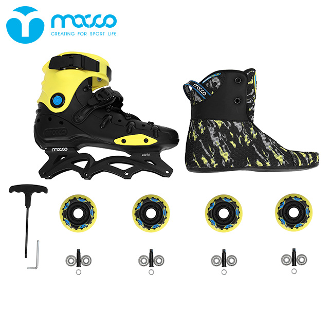 Macco Inline Professional Roller Skate Sport Shoes For Adult Hr1-yellow And Black Gear Suit 