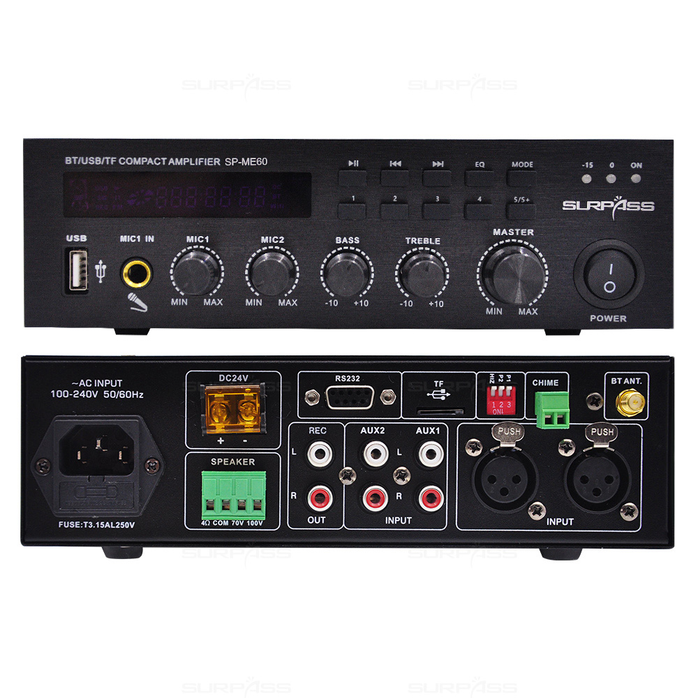 Mini Professional Pa Public Address Audio System Usb Tuner Bt Audio Mixer Amplifier 