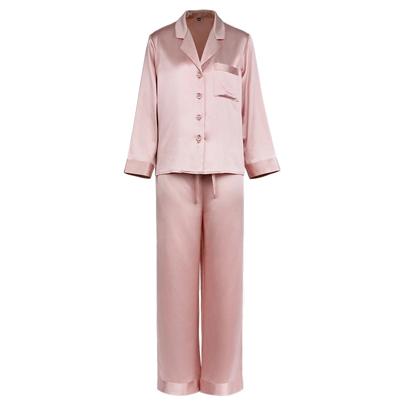 Customize Wholesale Hot 100% Mulberry Silk Pajamas Ladies Sleepwear Premium 100 Silk Pajamas 
