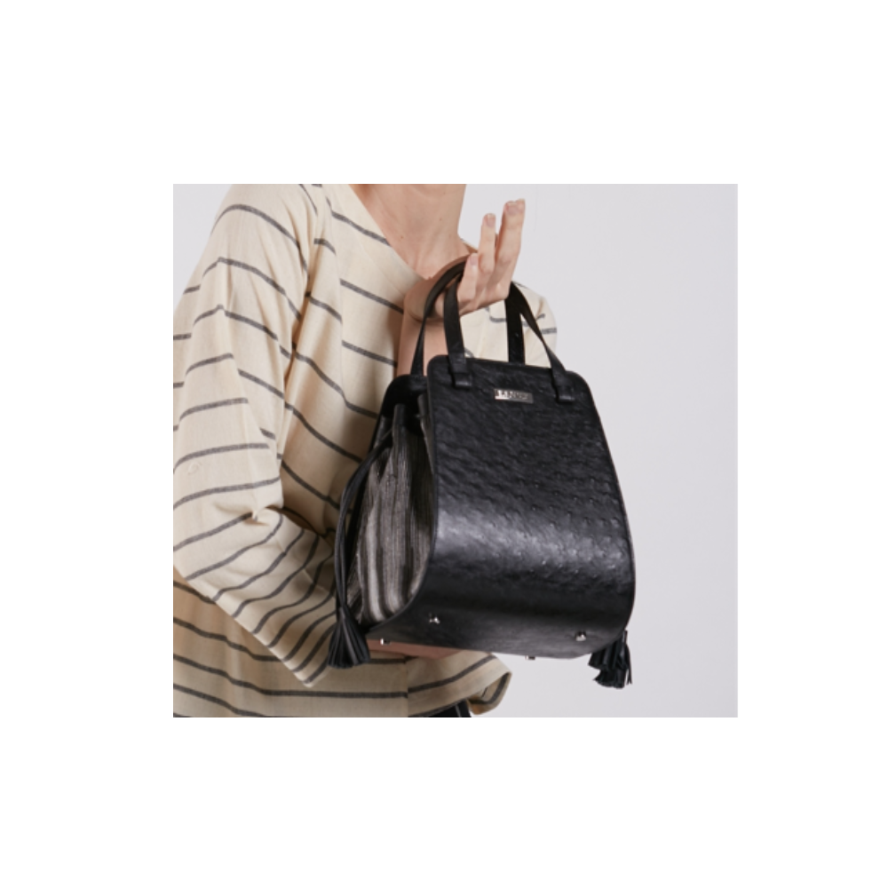 Ladies Handbag For Women Made From Cotton And Leather With Clover Closure Bsn-363 Product From Thailand 