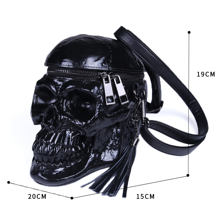 Wholesale Custom Dark Gothic Women Skull Across Shoulder Bags High Quality Pu Leather Handbags 