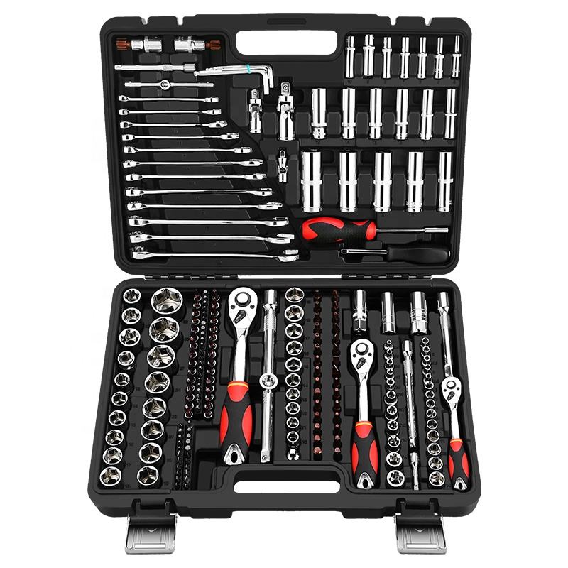 216 Pcs 1/2 3/8 1/4 Inch 72t Ratchet Wrench Set Mechanic Professional Car Repair Tool Set Box Metric Wrench Socket Set Tool Kit 