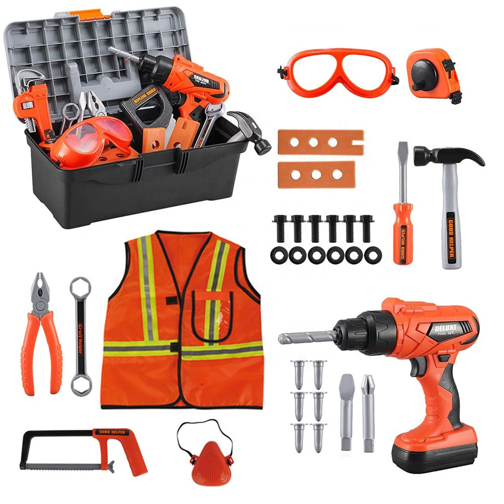 Ittl 36 Pcs Electric Toy Hand Tool Box Plastic Kids Tool Play Set Toy 