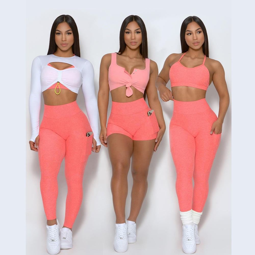 China Wholesale Active Wear Sportswear 2 Piece Set Women Gym Fitness Sets Two Piece Yoga Wear Workout Yoga Short Pants Set 