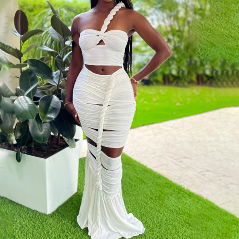 New Design Summer Holiday Halter Sexy Print Elegant Women's Long Dresses