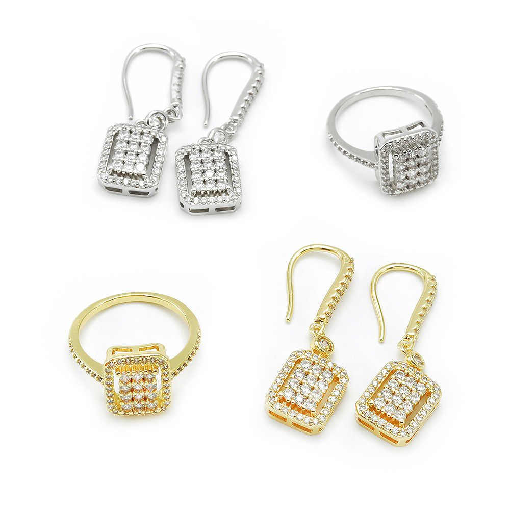 Bestone Custom Gemstone Beauty Jewelry Women Fashion Ring Earring Jewelry Set 