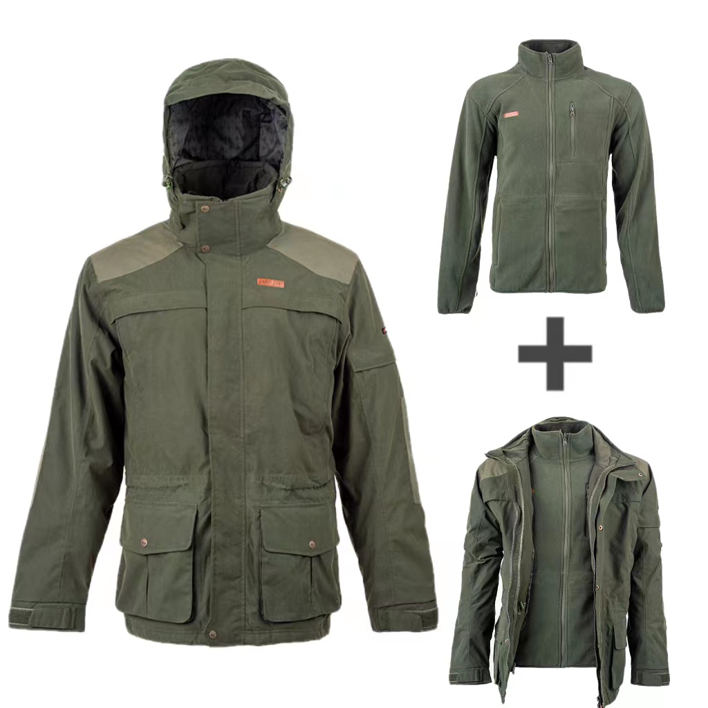 Men&#39;s 3 In 1 Winter Coat Jacket Waterproof Warm Padded Hiking Hunting Jacket For Cold Weather 