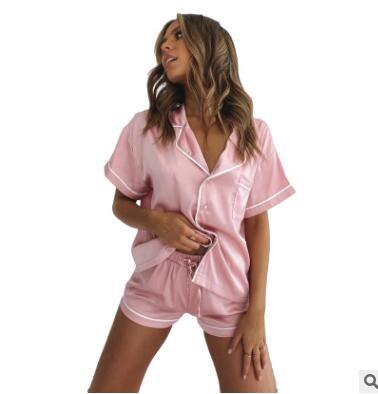 Wholesale Night Wear Silk Satin Pajama Women Loungewear Pyjamas Women&#39;s Sleepwear 