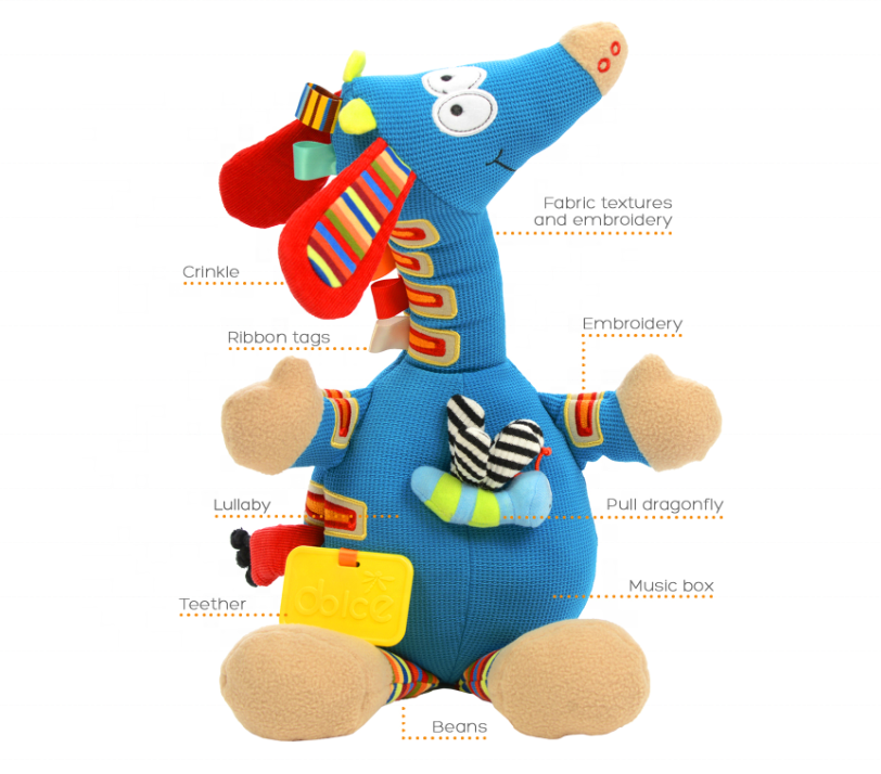 Custom Stuffed&amp;plush Animal Toys Giraffe With Music Box For Baby Custom Plush 