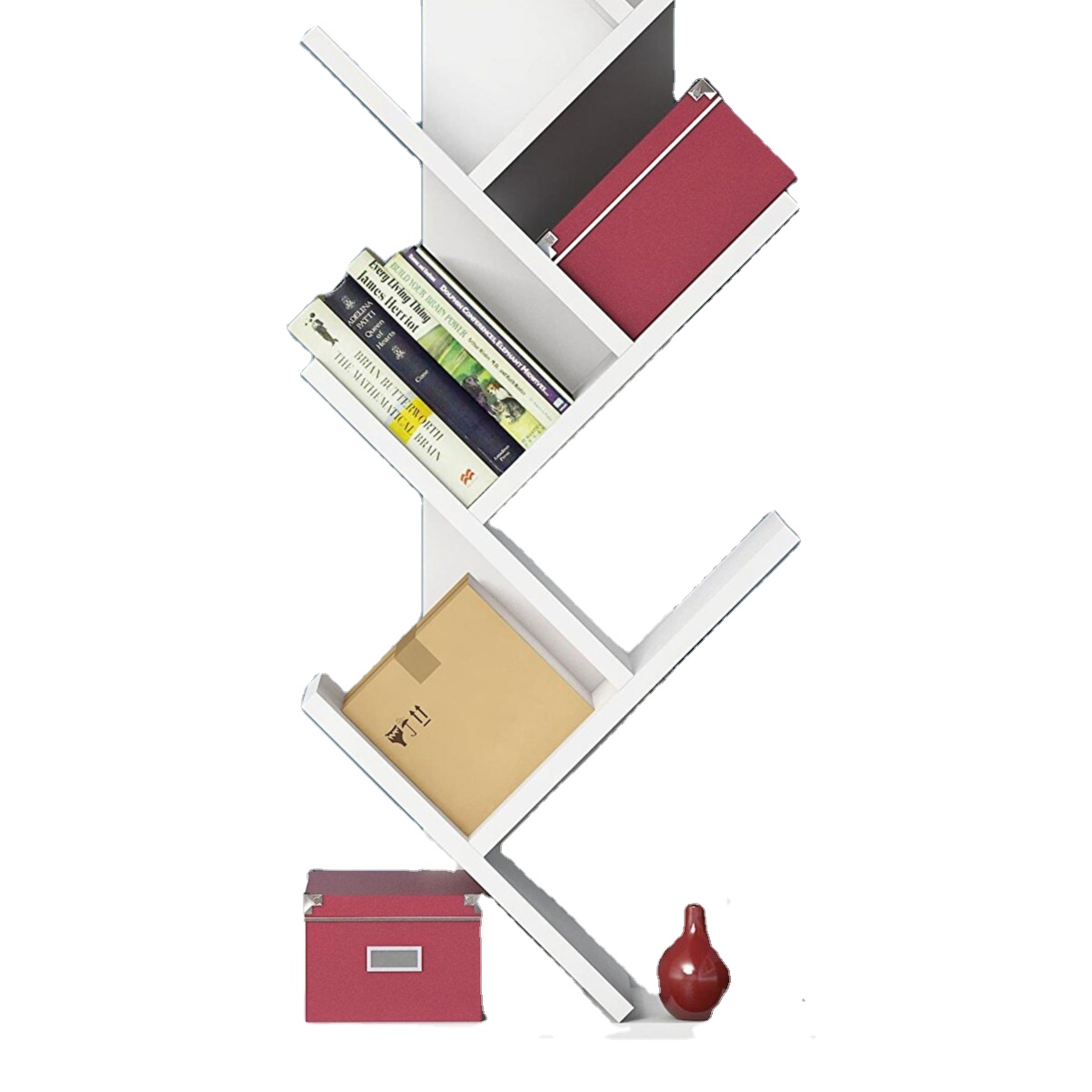 Wood Decorative Bookshelf Wooden Rack Wholesale Custom Design Mdf Chipboard Living Room Furniture Home Appliance Multi Color 