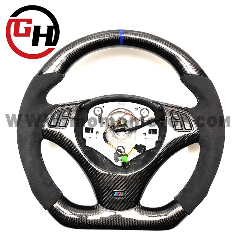 Carbon Fiber Steering Wheel For Bmw Bmw E90 E92 M3 E93 M3 E82 Carbon Fiber Steering Wheel Blue Ring Steering Wheel 